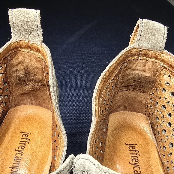 JEFFREY CAMPBELL Rosalee Leather Cutout Ankle Booties in Taupe Suede Size 7.5 - Picture 7 of 9